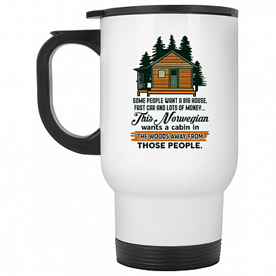 14 oz. White Travel Mug