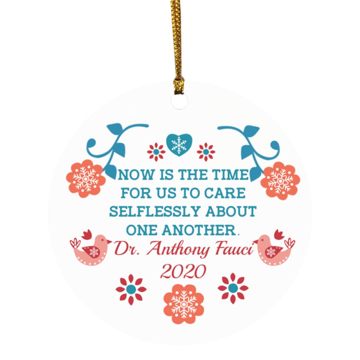 1N.Now Is The Time For Us, White, Circle Ornament