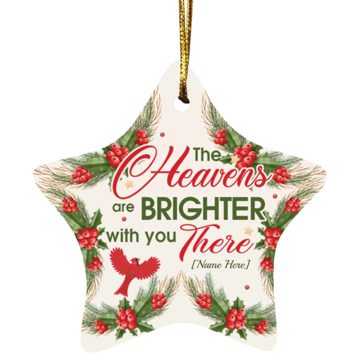Personalized Cardinal Star Ornament, White, Star Ornament
