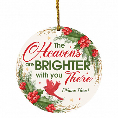 Personalized Cardinal Circle Ornament, White, Circle Ornament