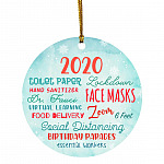 2020 Lockdown Circle Ornament, White, Circle Ornament 2020 Lockdown Circle Ornament, White, Circle Ornament