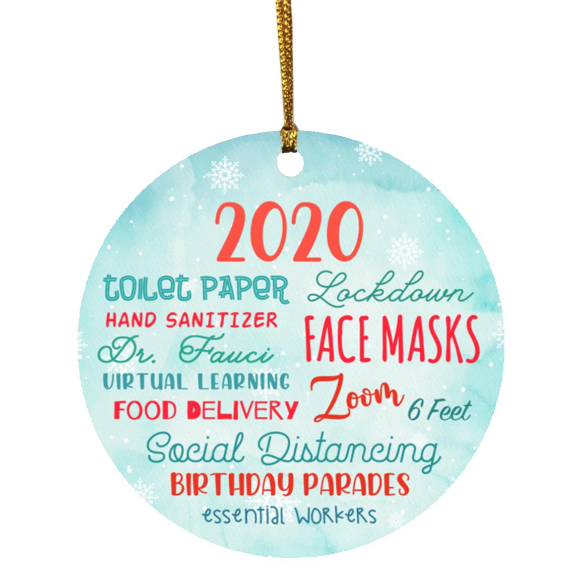2020 Lockdown Circle Ornament, White, Circle Ornament 2020 Lockdown Circle Ornament, White, Circle Ornament