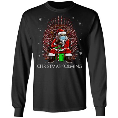 Santa Christmas Is Coming Hoodie - Sweatshirt, Black, Long Sleeve
