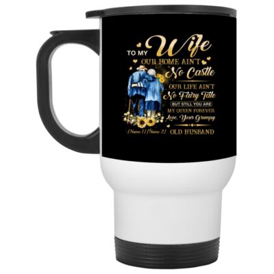 14 oz. White Travel Mug