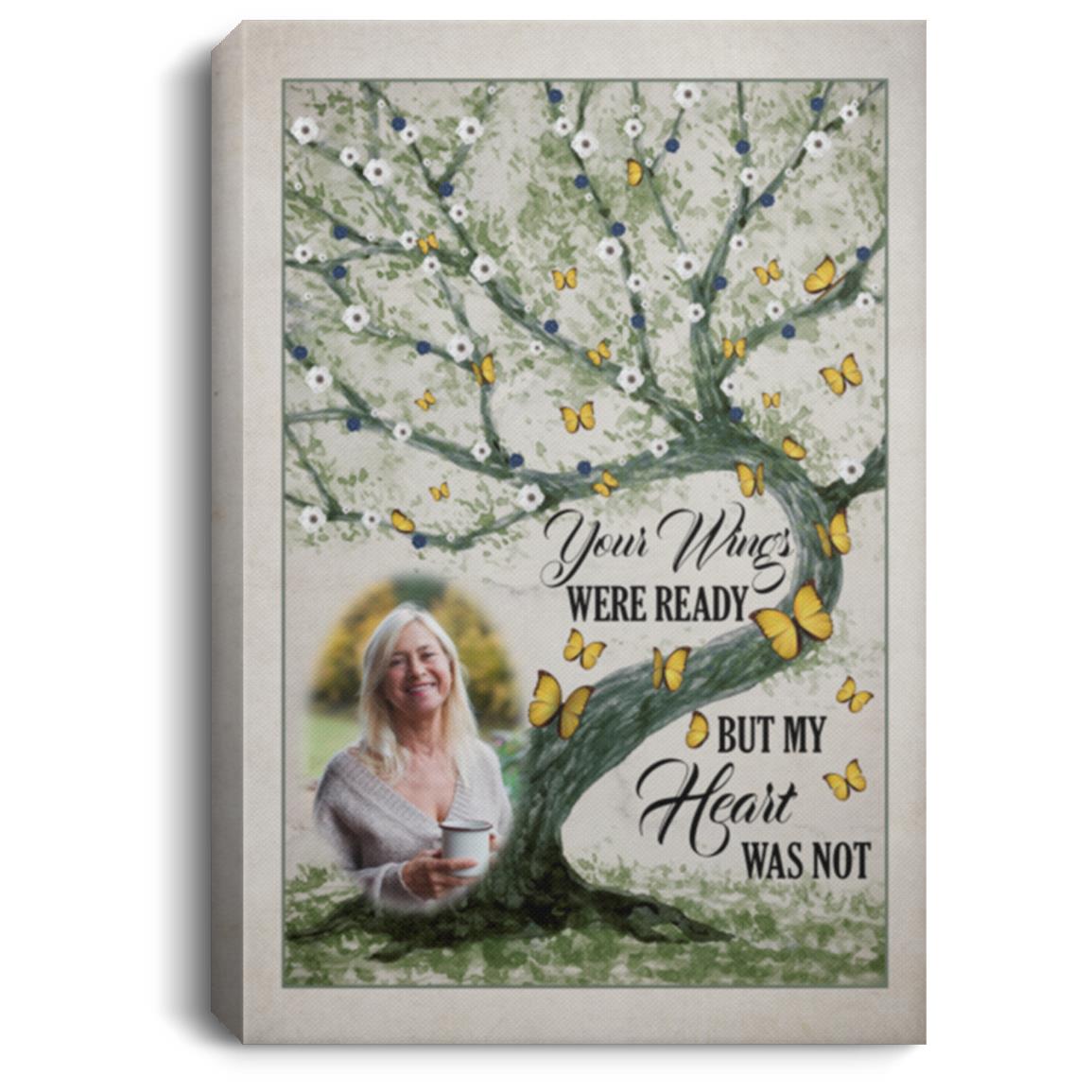 Personalized Photo Your Wings Were Ready, White, 0.75'' Framed Canvas