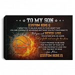 Personalized Basketball Mom To My Son Canvas, White, 0.75'' Framed Canvas