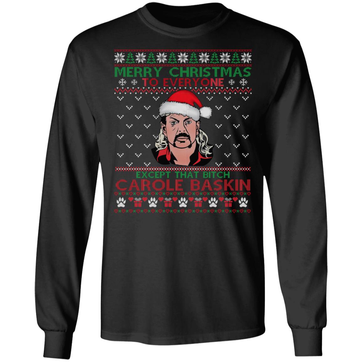 Merry Christmas Everyone Hoodie, Black, Long Sleeve