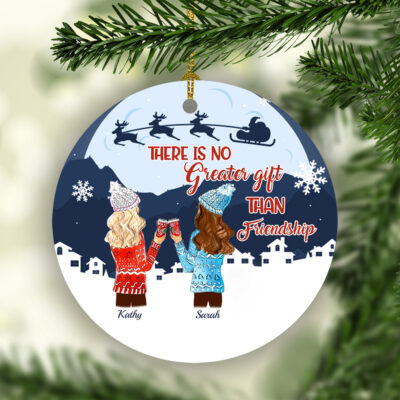 Personalized Christmas Ornaments 2020 There Is No Greater Gift Than Friendship Holiday Flat Circle Ornament
