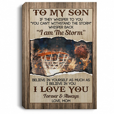 Personalized Photo Mom To Son, White, 0.75'' Framed Canvas