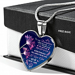 To My Bonus Daughter I Didn't Give You The Gift Of Life Life Gave Me The Gift Of You Heart Pendant Necklace - Heart Luxury Necklace (Silver)
