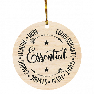 Essential Worker Gift Quarantined 2020 Decorative Christmas Ornament - Holiday Flat Circle Ornament, White, Circle Ornament