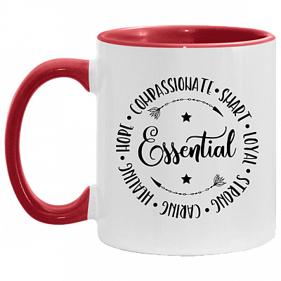 Essential Worker Gift Quarantined 2020 Ceramic Accent Mug - Colored Coffee Mug, White/Red, 11 oz. Accent Mug