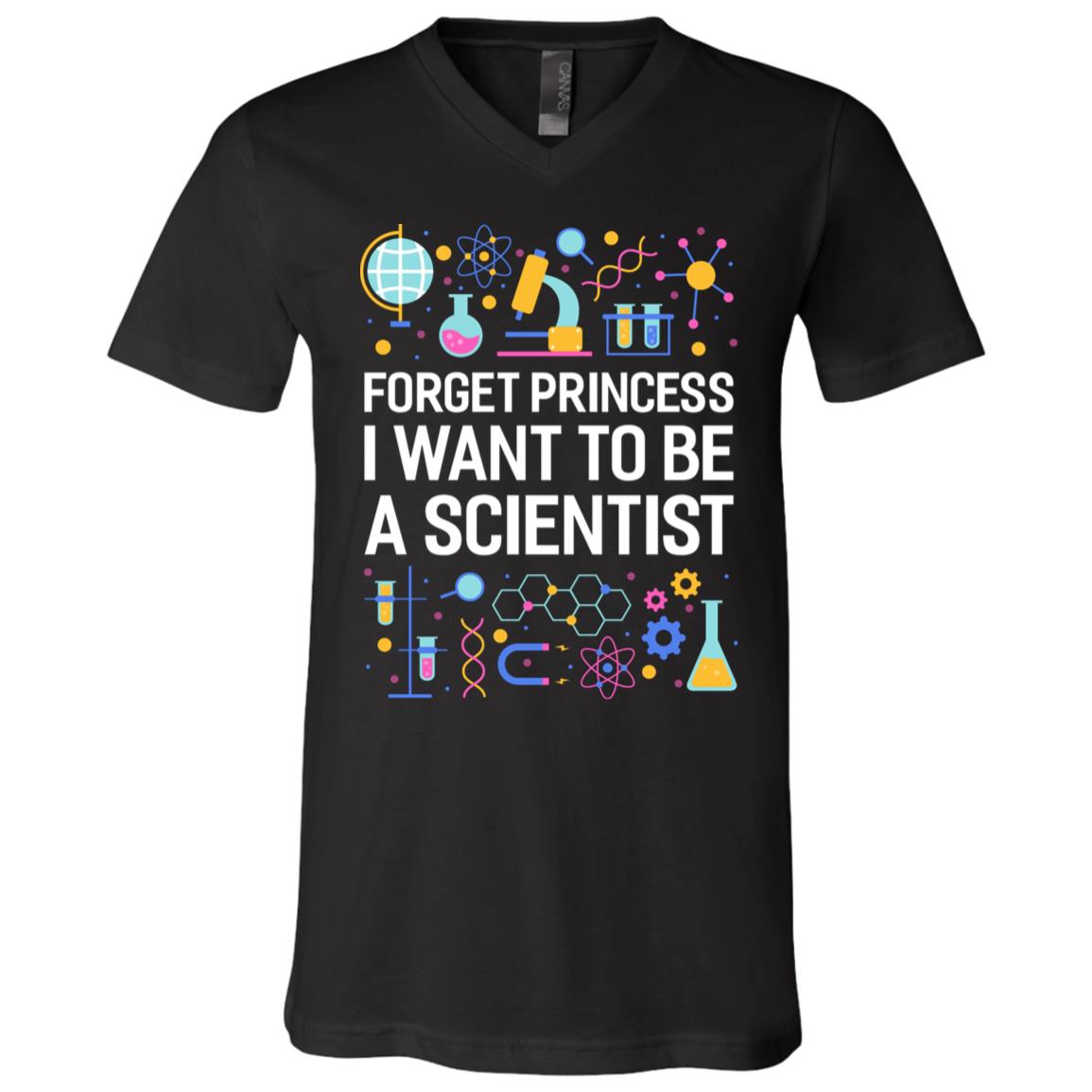 Forget Princess I Want To Be, Black, V-Neck T-Shirt
