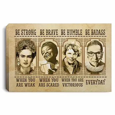 Feminist RBG Canvas, White, 0.75'' Framed Canvas