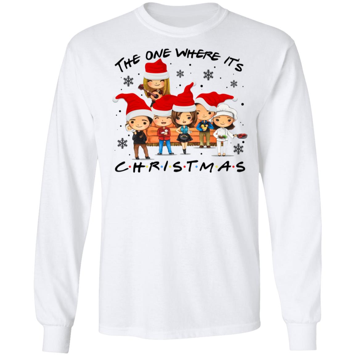 The One Where It's Christmas Friends Memes Hoodie Sweatshirt - Merry Christmas Friends Party Saying T-Shirt, White, Long Sleeve The One Where It's Christmas Friends Memes Hoodie Sweatshirt - Merry Christmas Friends Party Saying T-Shirt, White, Long Sleeve