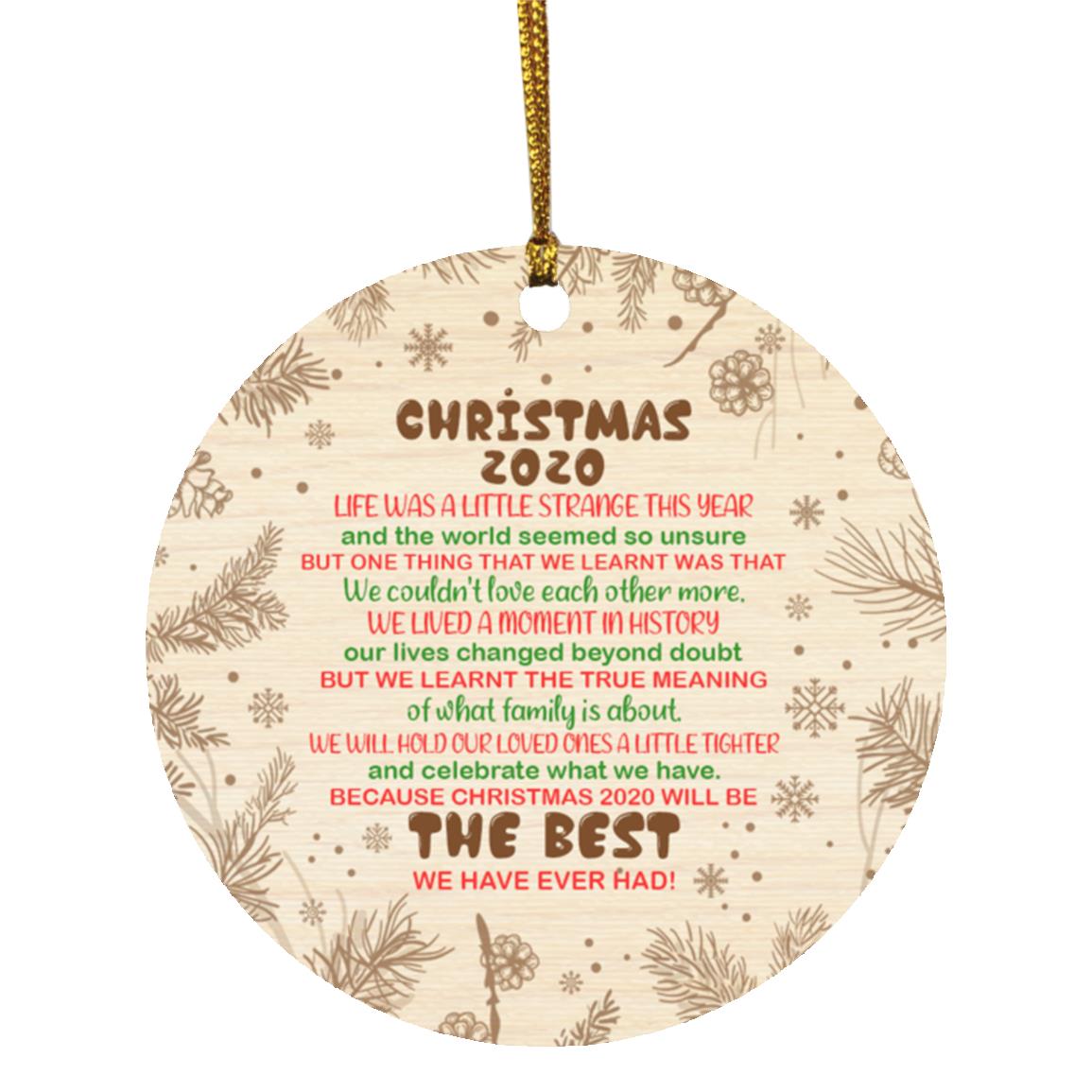Christmas 2020 Life Was, White, Circle Ornament