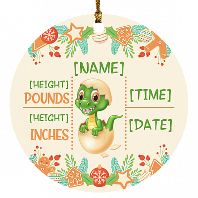 Personalized New Baby My First Christmas Gift For Baby Flat Holiday Circle Ornament Keepsake, White, Circle Ornament