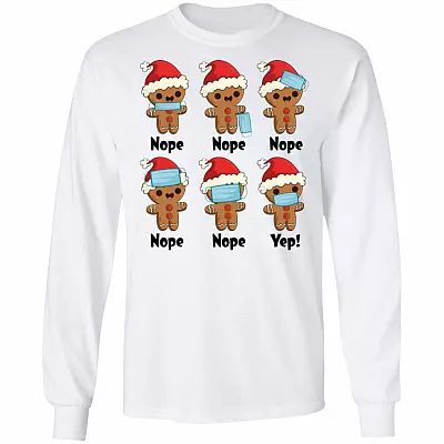 57KNG. Gingerbread man (4), White, Long Sleeve