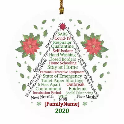 Personalized the New Normal I Survived Ornament, White, Circle Ornament