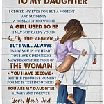 From Dad To My Daughter I Closed My Eyes For, White, VPS Cozy Plush Fleece Blanket - 30x40
