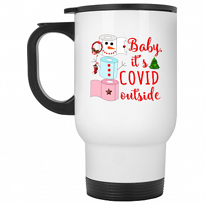 14 oz. White Travel Mug