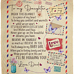 To My Daughter Inside This Blanket, White, Cozy Plush Fleece Blanket - 50x60