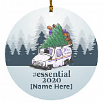 Personalized Essential Ornament, White, Circle Ornament