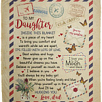 From Dad To My Daughter Blanket, White, Cozy Plush Fleece Blanket - 50x60