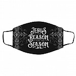 Jesus Is the Reason For The Season, White, Cloth Face Cover – Medium/Large