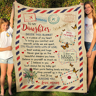 Alternative view of From Mom To My Daughter Inside This Blanket Letter Envelope Mail Fleece Blanket - Premium Sherpa Blanket