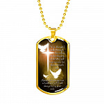 Yea, Though I Walk Through The Valley of The Shadow of Death I Will Fear No Evil Dog Tag Pendant Necklace - Dog Tag (Gold Plated)