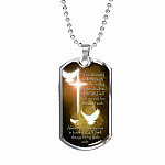 Yea, Though I Walk Through The Valley of The Shadow of Death I Will Fear No Evil Dog Tag Pendant Necklace - Dog Tag (Silver)