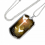 Yea, Though I Walk Through The Valley of The Shadow of Death I Will Fear No Evil Dog Tag Pendant Necklace - Dog Tag (Silver)