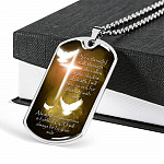 Yea, Though I Walk Through The Valley of The Shadow of Death I Will Fear No Evil Dog Tag Pendant Necklace - Dog Tag (Silver)