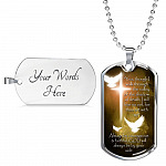 Yea, Though I Walk Through The Valley of The Shadow of Death I Will Fear No Evil Dog Tag Pendant Necklace - Dog Tag (Silver)
