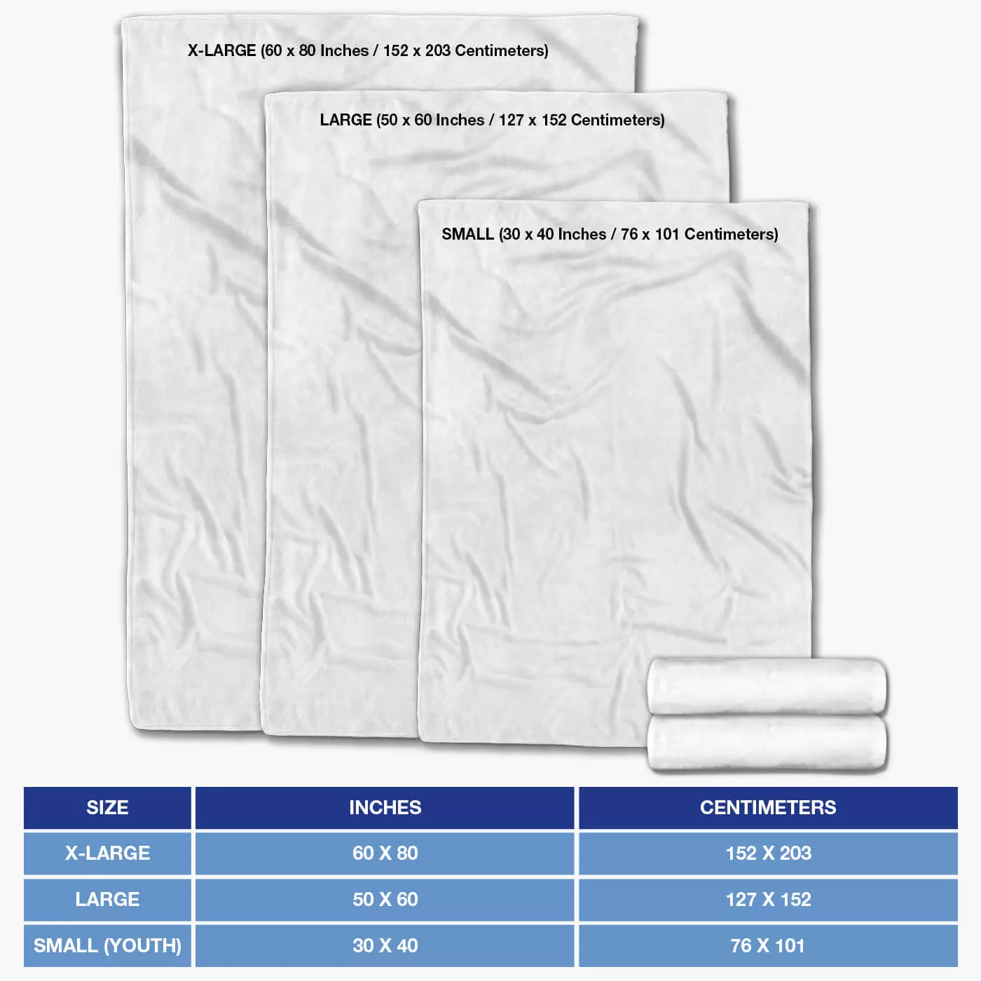 Blanket Sizing Chart - Amazon CubeBik Blanket Sizing Chart