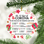 The 12 Days of Corona Pandemic Canceled Plans and 6 Feet Apart Funny Circle Ornament - Keepsake