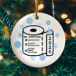 Toilet Paper 2020 Decorative Christmas Ornament - Holiday Flat Circle Ornament - Holiday Decoration Gift