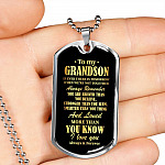 To My Grandson If Ever There Is Tomorrow When We're Not Together Dog Tag Pendant Necklace - Dog Tag (Silver)