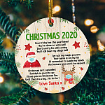 Santa Ornament 2020 - Don't Worry Santa Is Still Coming Quarantined Holiday Decoration Gift