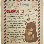Grandpa To Granddaughter, White, Cozy Plush Fleece Blanket - 50x60