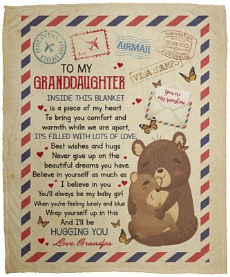 Grandpa To Granddaughter, White, Cozy Plush Fleece Blanket - 50x60