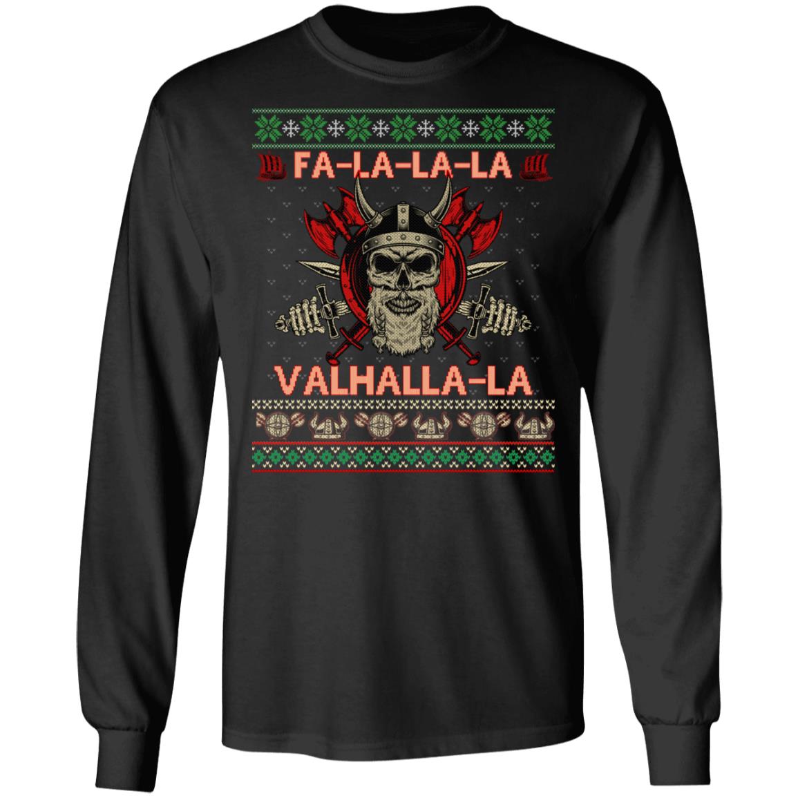 Fa La La La Valhalla-La Meme, Black, Long Sleeve