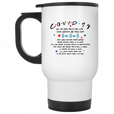 14 oz. White Travel Mug