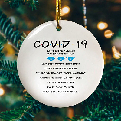 Covid-19 So No One Told You Life Was Gonna Be This Way Your Job's Remote You’re Broke Holiday Circle Ornament