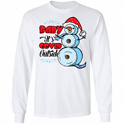 Baby It's Covid Outside, White, Long Sleeve