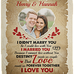 To My Wife Custom Photo Mink Blanket - I Didnt Marry You So I Could Live With You Custom Image Woven Blanket, White, Cozy Plush Fleece Blanket - 50x60