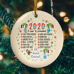 2020 Year To Remember Green Hand Christmas Circle Ornament Keepsake - Funny 2020 Christmas Ornament