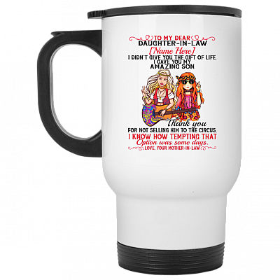 14 oz. White Travel Mug