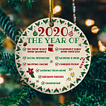 2020 The Year Of Quarantined Year In Review Christmas Ornament Keepsake - Holiday Flat Circle Ornament Gifts